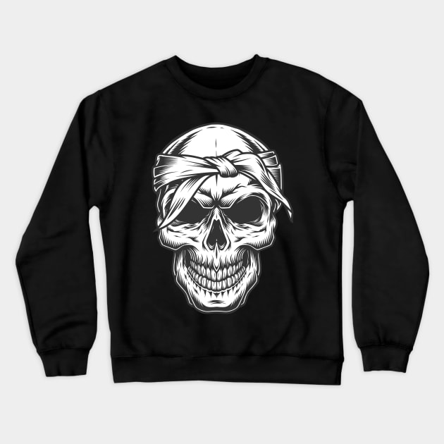 Skull Funny Design Crewneck Sweatshirt by Mako Design 